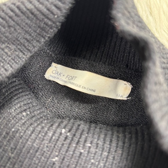 Oak + Fort Women's L Black Turtleneck Relaxed Sweater Minimalist Preppy Cozy - Picture 3 of 5